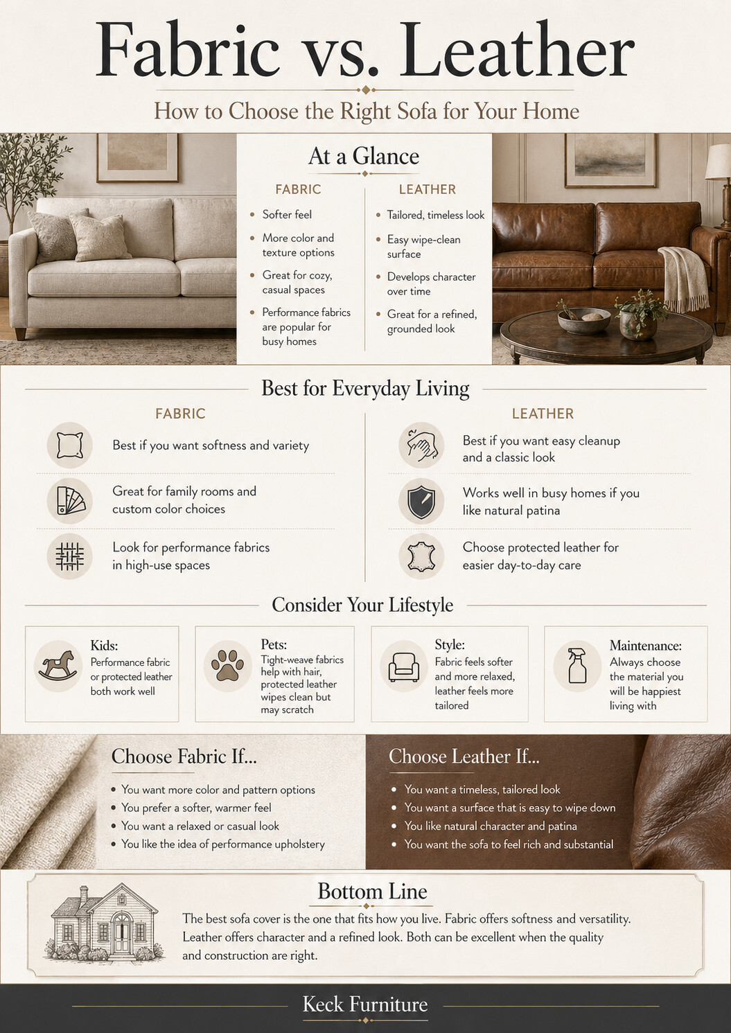 Keck Furniture fabric vs leather guide watertown wisconsin custom furniture
